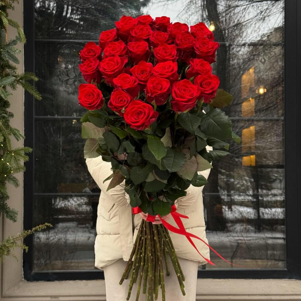 Роза красная 80см. 25шт.