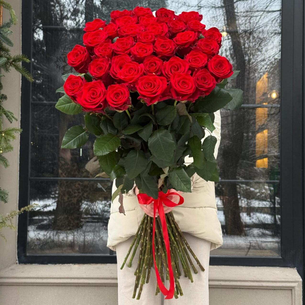 Роза красная 80см. 35шт.
