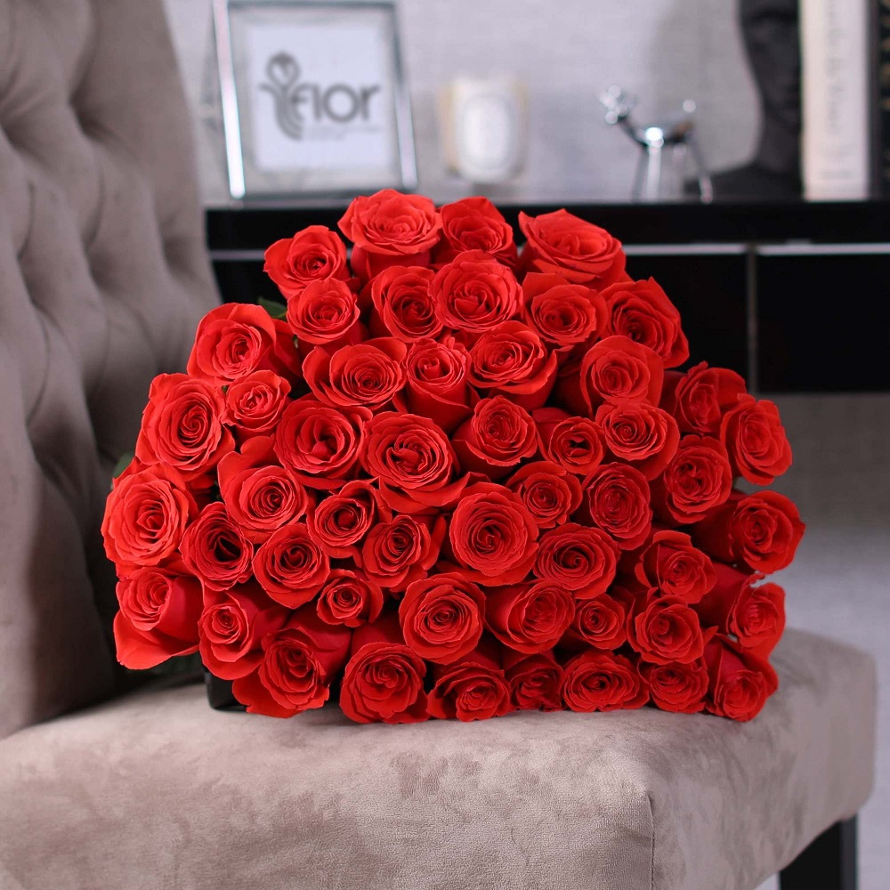 51 червона троянда 60 см