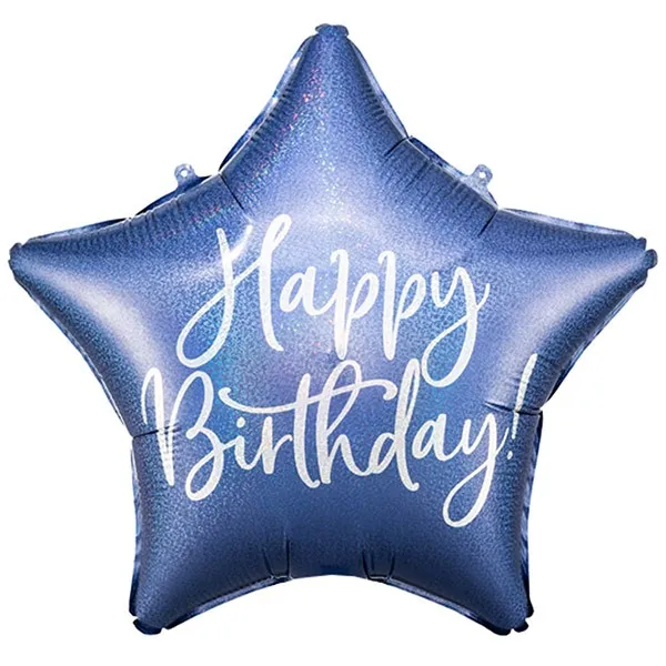Звезда Happy Birthday синяя